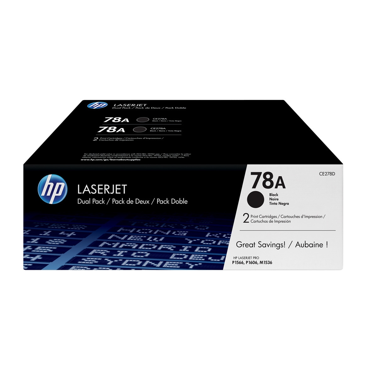 Pack de 2 tóners originales HP LaserJet 78A Negro (CE278AD) 1
