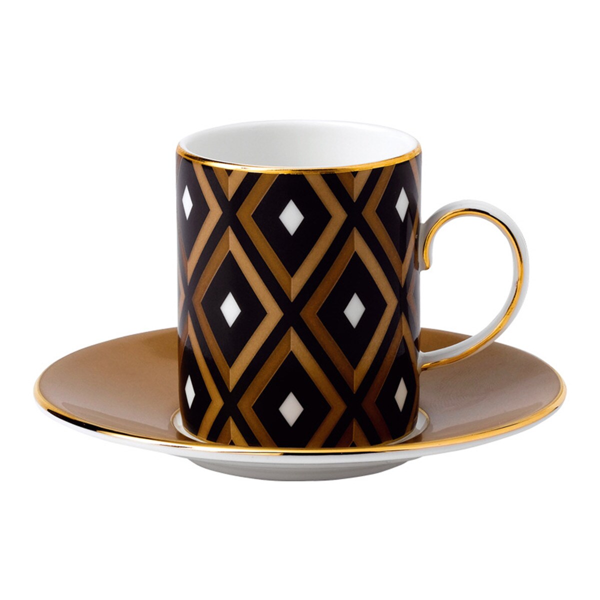 Set 4 tazas de café con plato Gio Gold  Wedgwood Negro-2