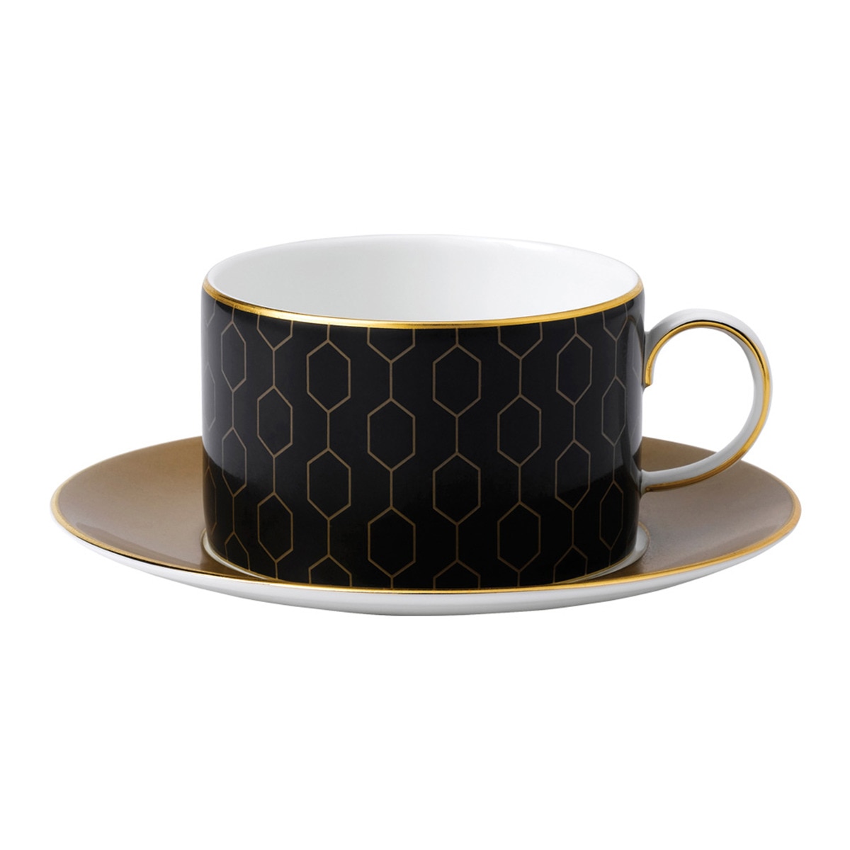 Conjunto de 4 chávenas de chá com prato Arris Preto-2