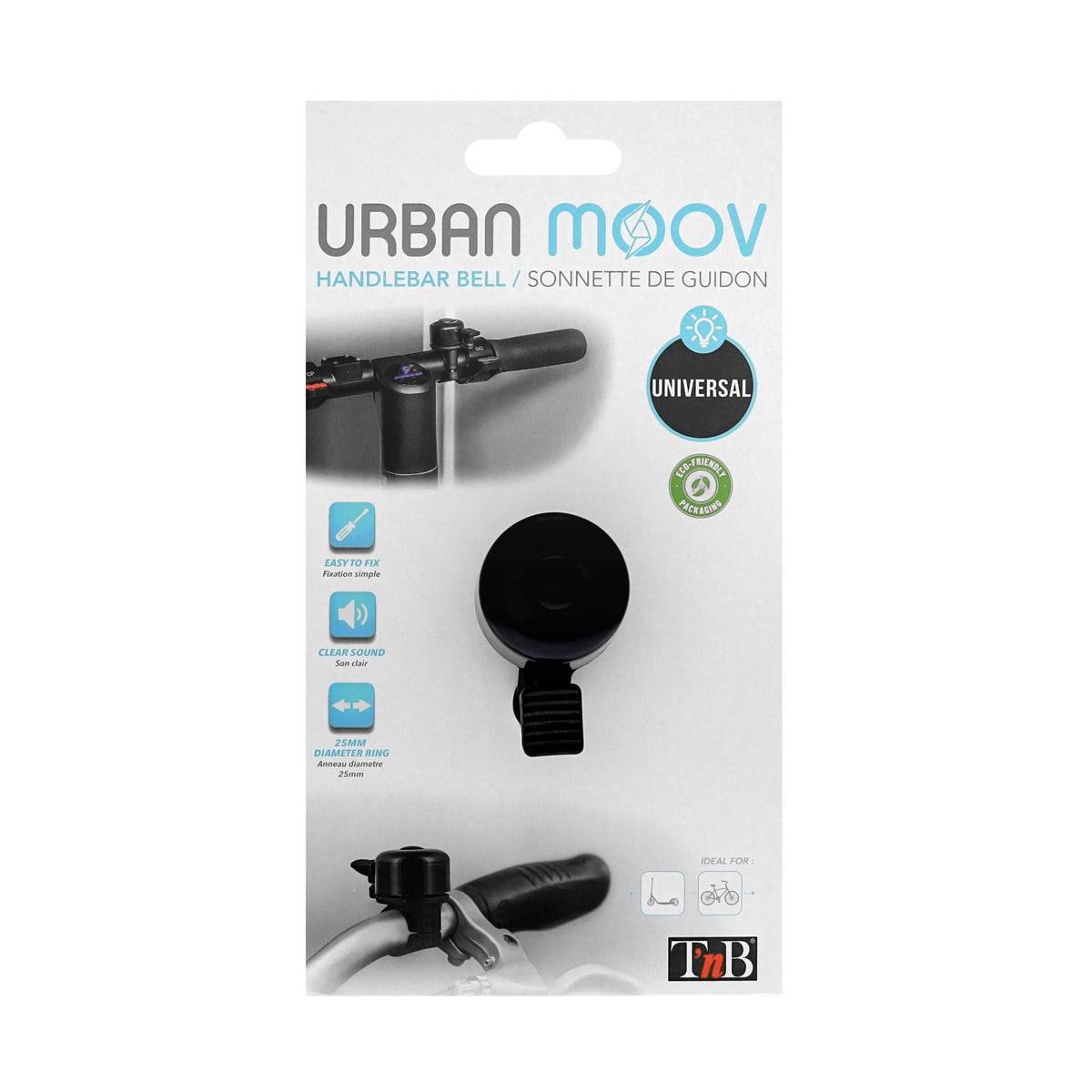Timbre universal TNB para patinetes y bicicletas eléctricos Negro-3