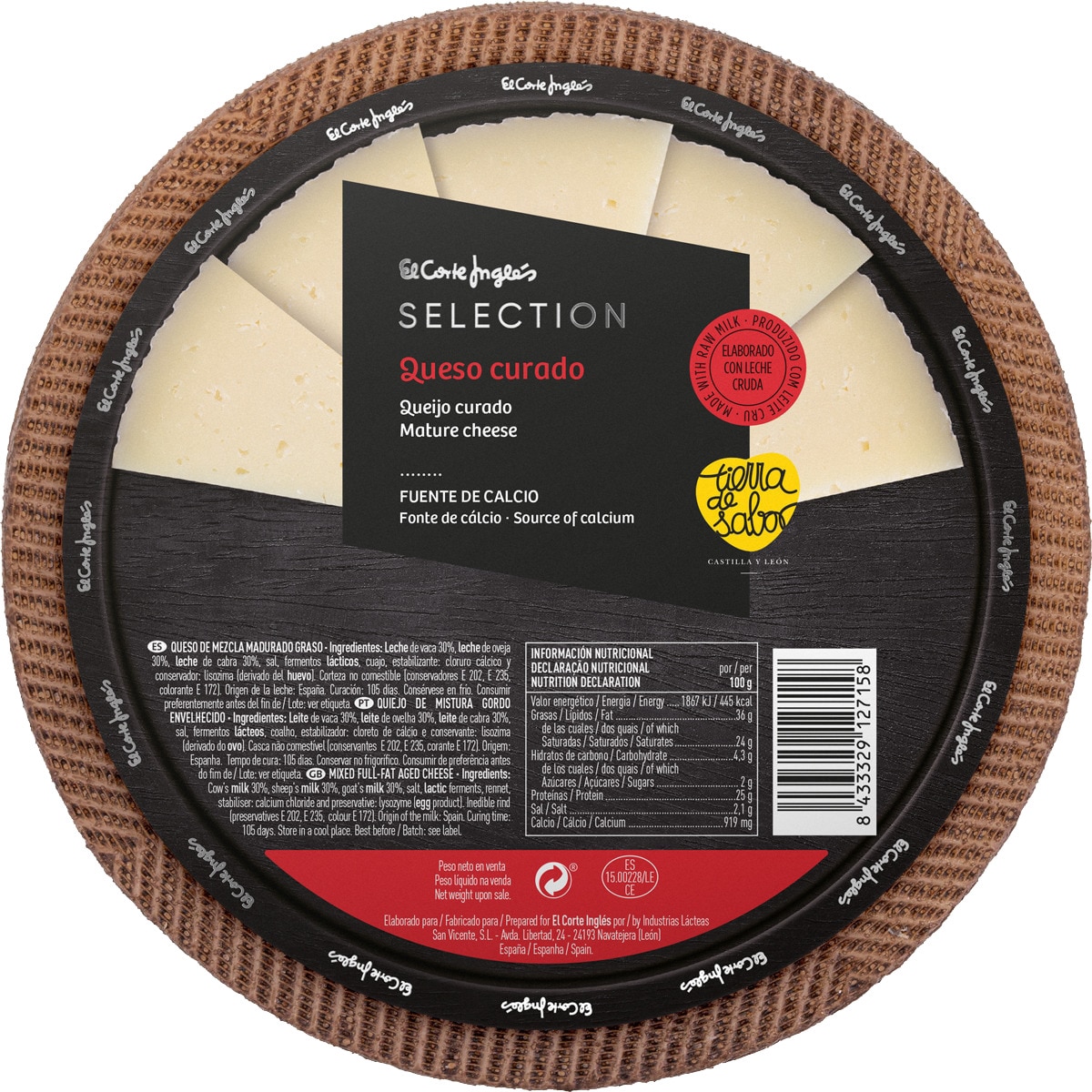 Queijo de Espanha Curado Elaborado com Leite Cru kg