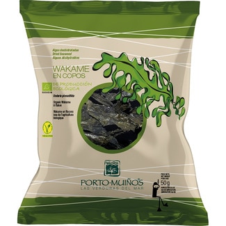 algas deshidratadas ecológicas wakame en copos bolsa 50 g - Porto Muiños
