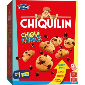 mini galletas con pepitas de chocolate estuche 140 g - Artiach Chiquilin Chiquichocs