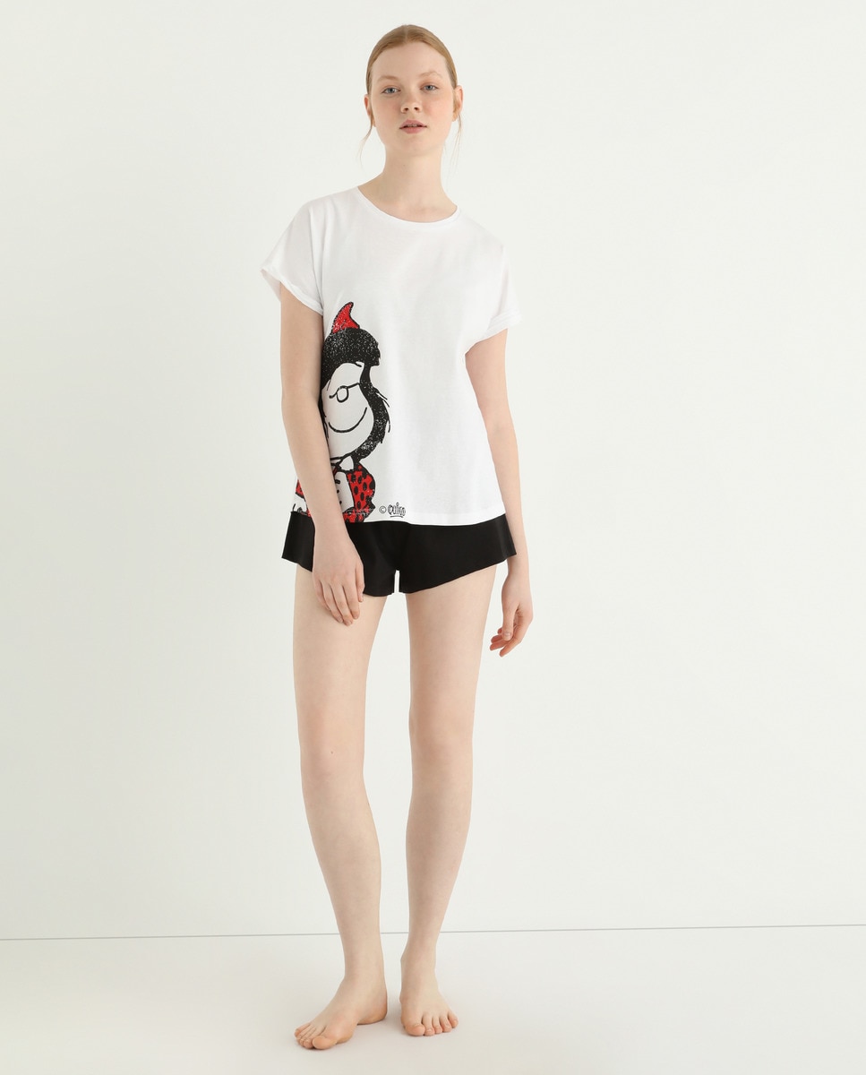 Pijama Completo Algod n Corto De Mujer Mafalda Easy Wear Intimo El 