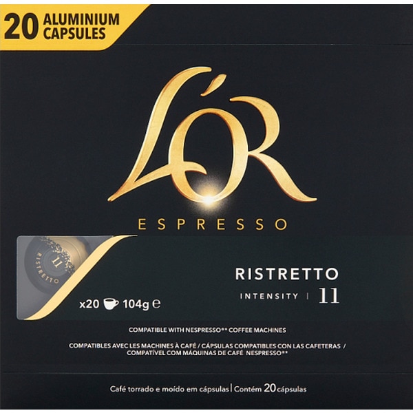 Café Ristretto Intensidade 11 para Nespresso embalagem 20 cápsulas