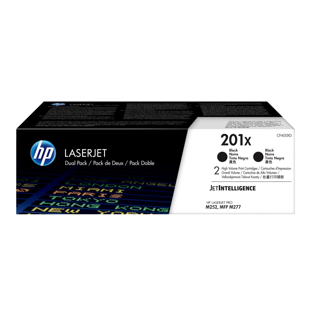 Imagen 0 de Pack 2 cartuchos de Tóner originales HP LaserJet 201X Alta capacidad negro (CF400XD)