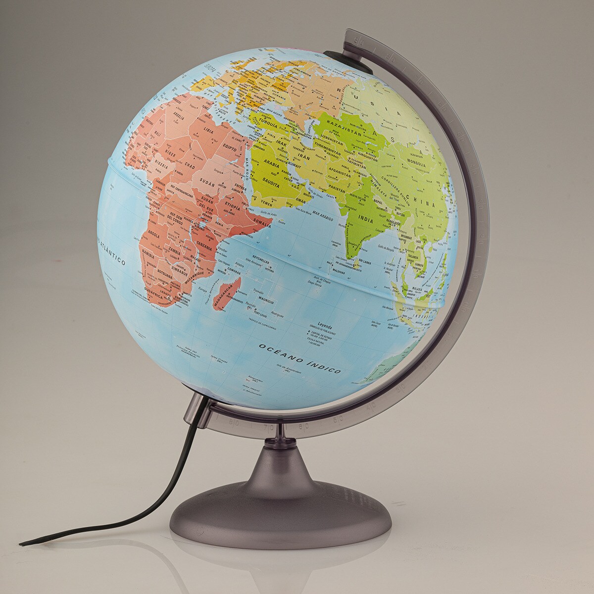 Globo Terrestre com luz Continenti 25 cm Político 1