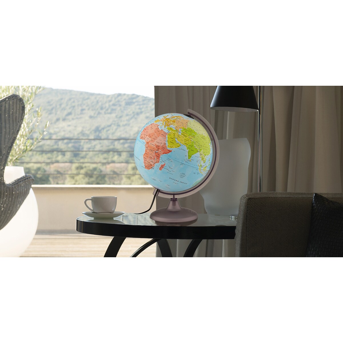 Globo Terrestre com luz Continenti 25 cm Político 5