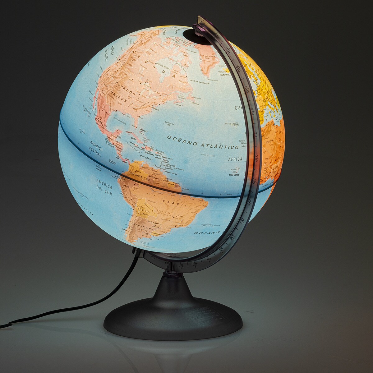 Globo Terrestre com luz Continenti 25 cm Político 4