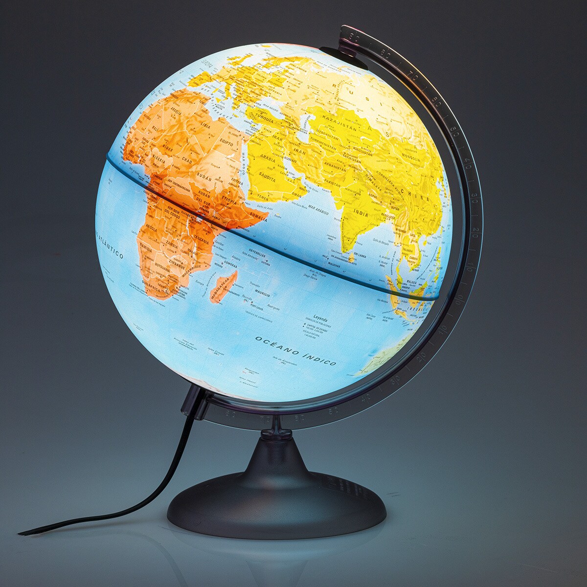 Globo Terrestre com luz Continenti 25 cm Político 2