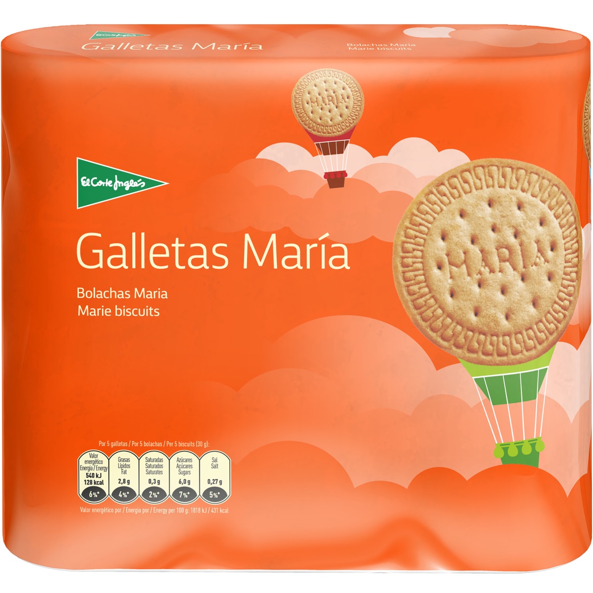 galletas María 4 paquetes x 200 g envase 800 g