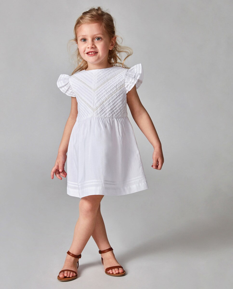 Vestido de niña con jaretas blanco · Gocco · El Corte Inglés