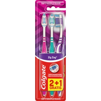 Escova de Dentes Zig Zag Suave Pack 2 + 1 Grátis embalagem 3 unidades - Colgate