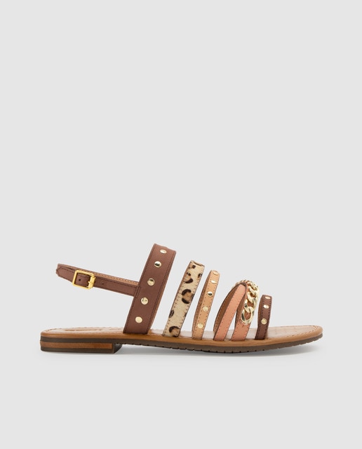 Sandalias planas de mujer Geox en color marrón con cierre de hebilla · Geox  · El Corte Inglés