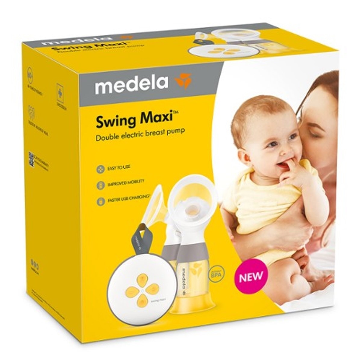 Tira-leite eléctrico duplo Swing Maxi Amarelo-5