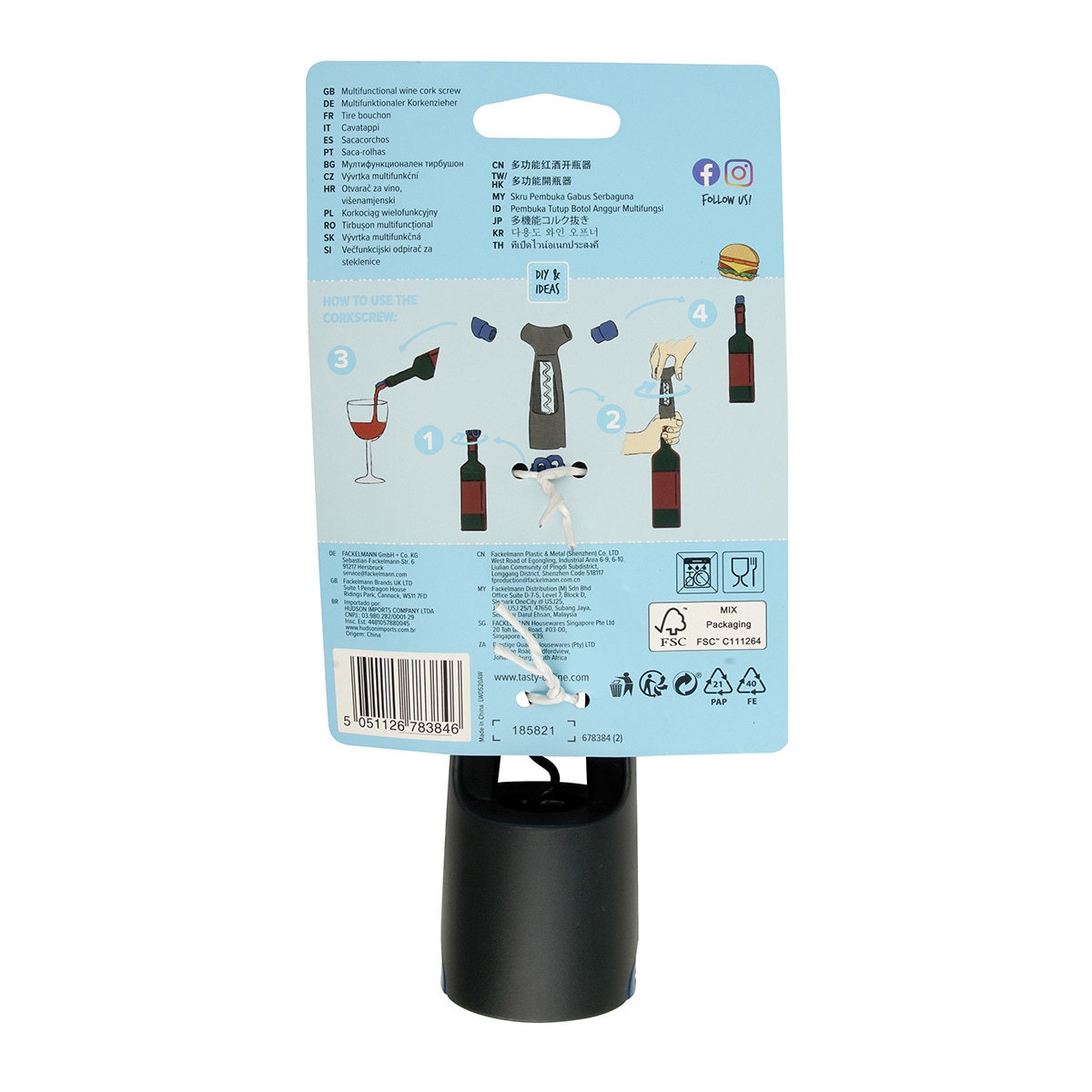 Sacacorchos multifuncional Tasty Gris-14