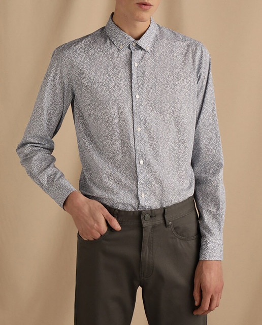 Imagen 0 de Camisa de hombre slim estampada blanca