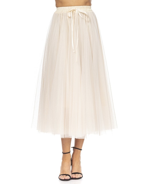 Imagen 0 de Falda midi de tul con lazo