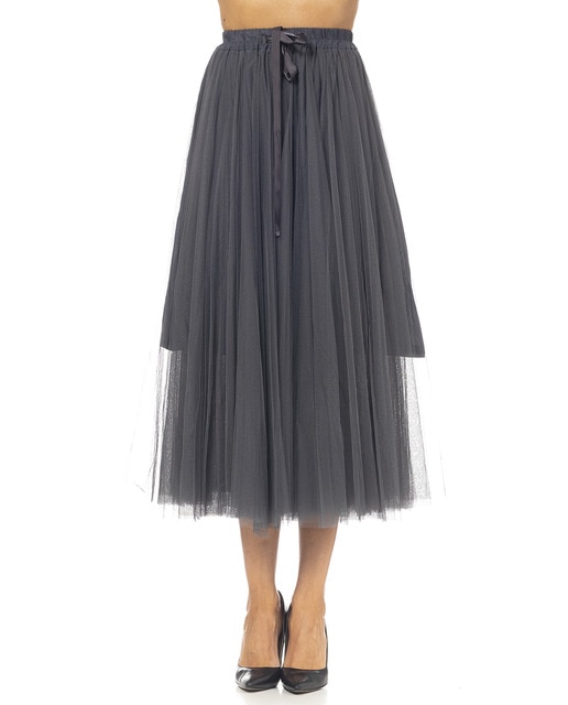 Imagen 0 de Falda midi de tul con lazo