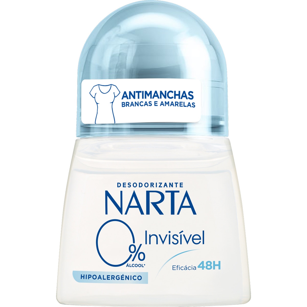 Desodorizante Invisível 0% Álcool Roll-On embalagem 50 ml