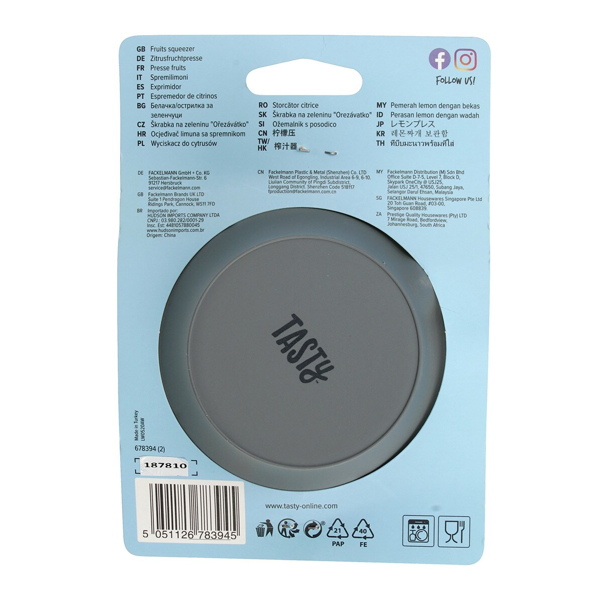 Exprimidor con contenedor Tasty Gris-3