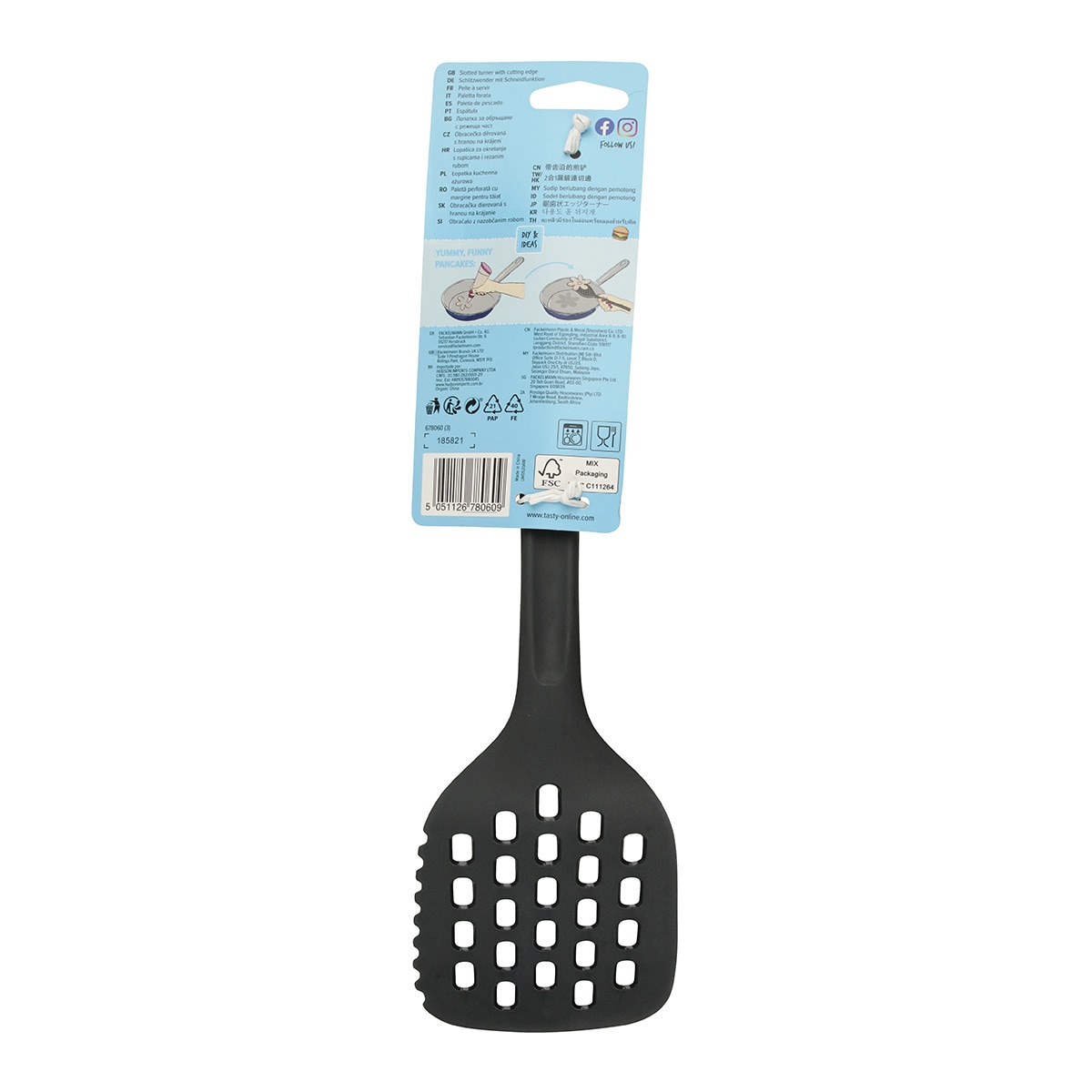 Espátula de Peixe com Rebordo de Corte Cinzento-9