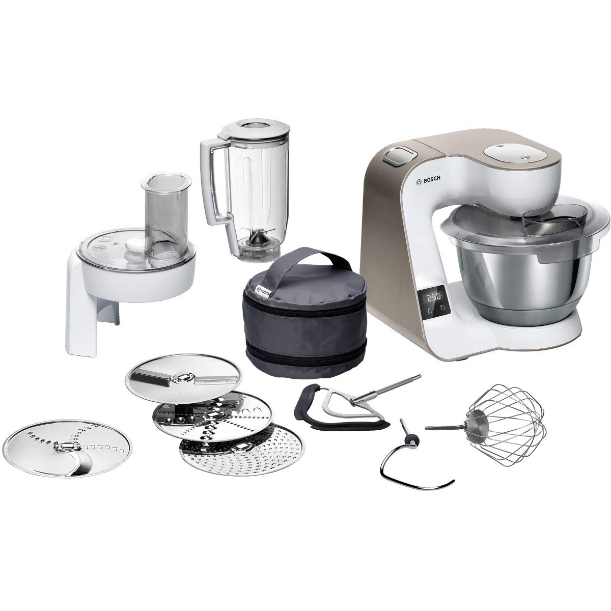 Batedeira com Taça Bosch Mum5XW20 de 1000 W Capacidade 3,9 Litros -  Branco e Champagne Branco / Champagne-1