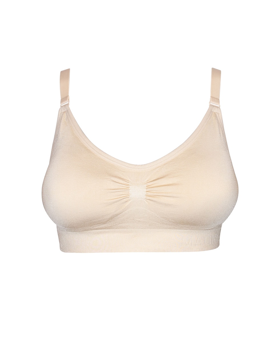 Soutien tipo top Seamless & Comfy com alças finas com EVA foam Marfim-3