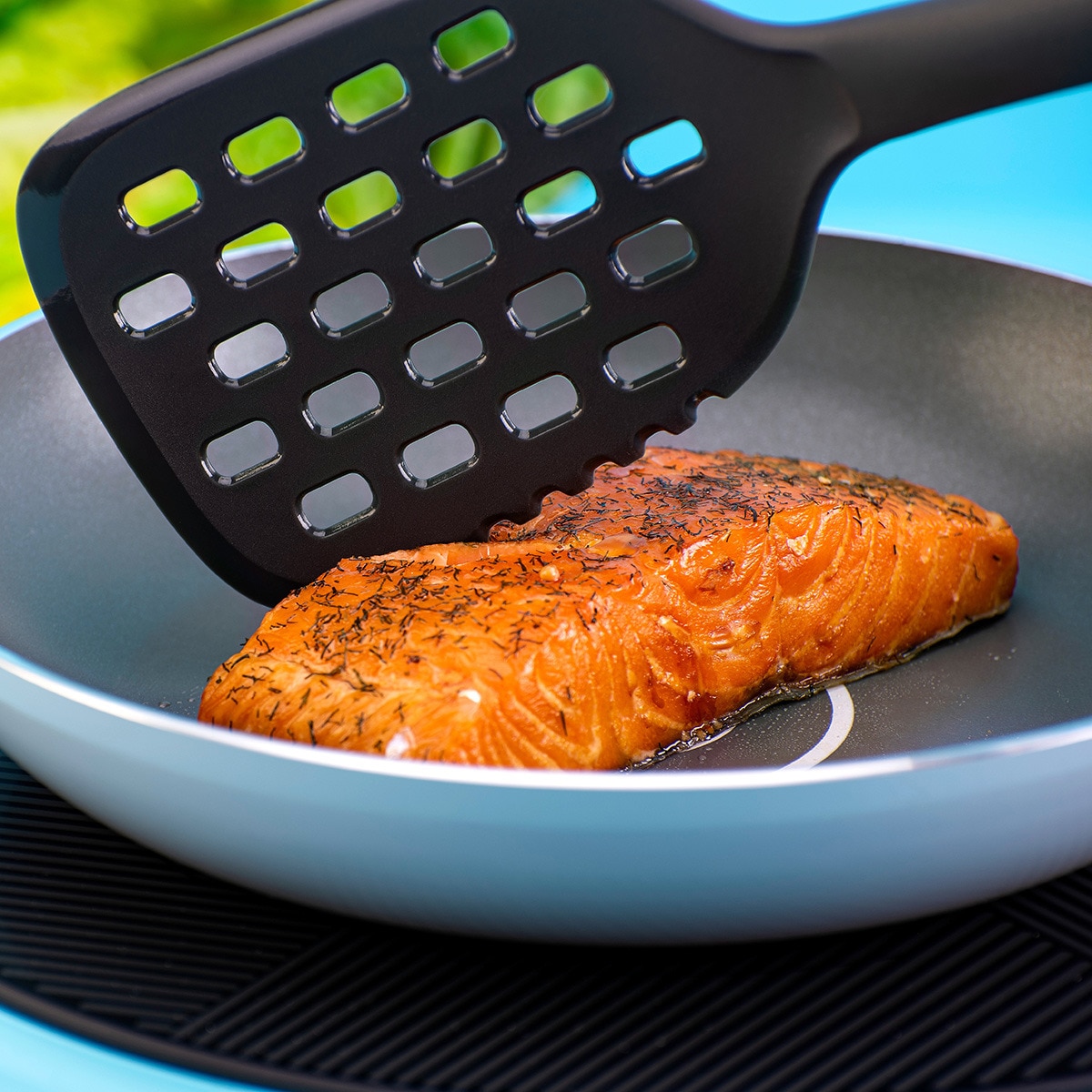 Espátula de Peixe com Rebordo de Corte Cinzento-7