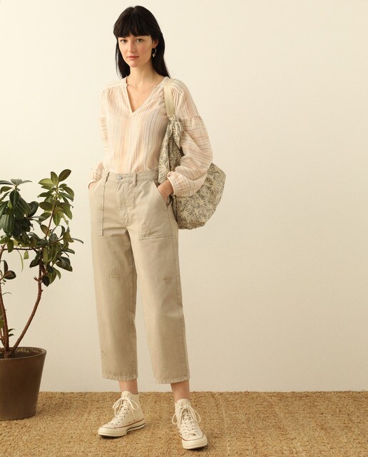 Pantalón cargo bordado flores · Southern Cotton · El Corte Inglés