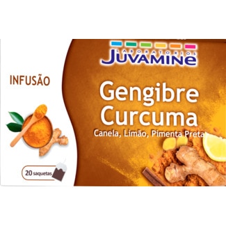 Infusão Gengibre Curcuma embalagem 20 unidades - Juvamine