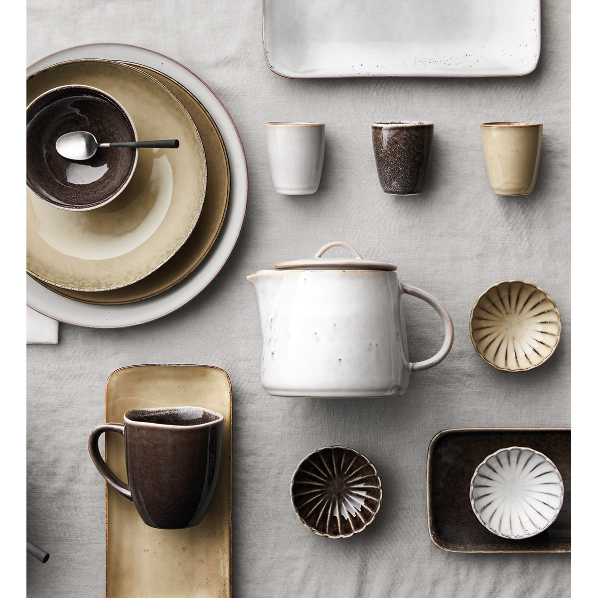 Conjunto de café e chá por peças Fuji cinzento 2