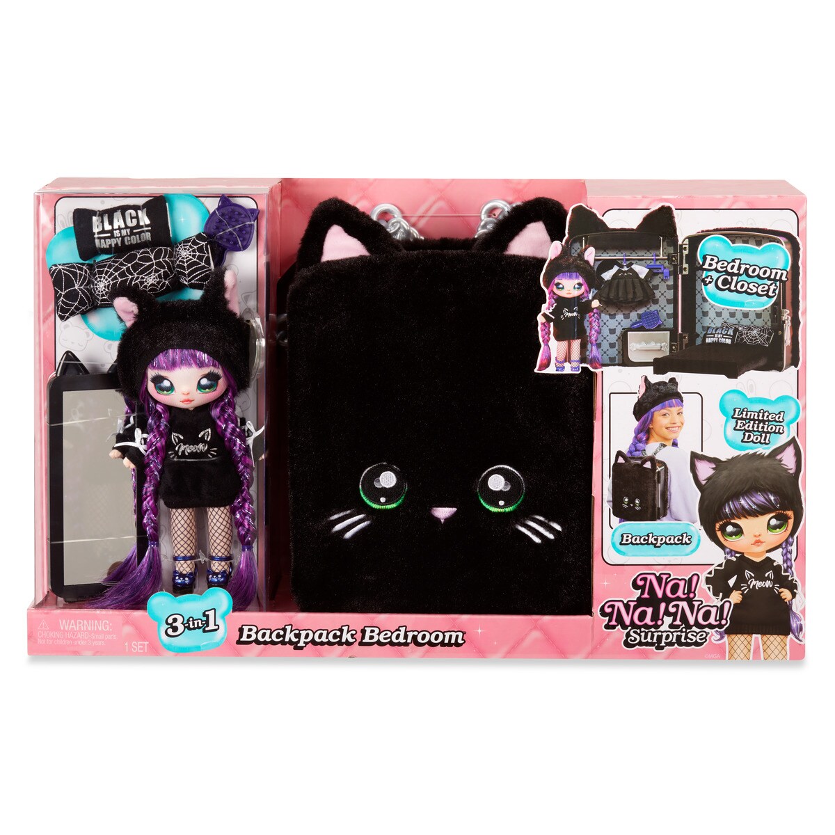 Na! Na! Na! Surprise 3-in-1 Backpack Bedroom Playset- Black Kitty MGA · Na!  Na! Na! · El Corte Inglés