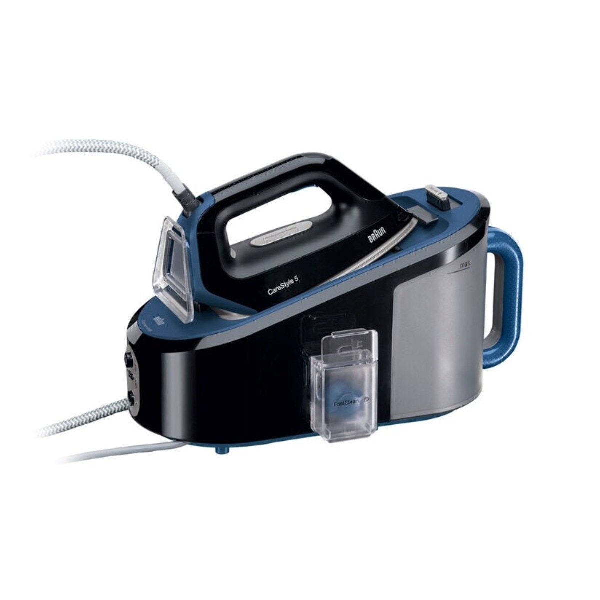Imagem 0 de Ferro de Engomar com Caldeira Braun CareStyle 5 IS5145BK de 2400 W Jato a Vapor 400 g/min e Pressão 6.8 bar - Preto e Azul