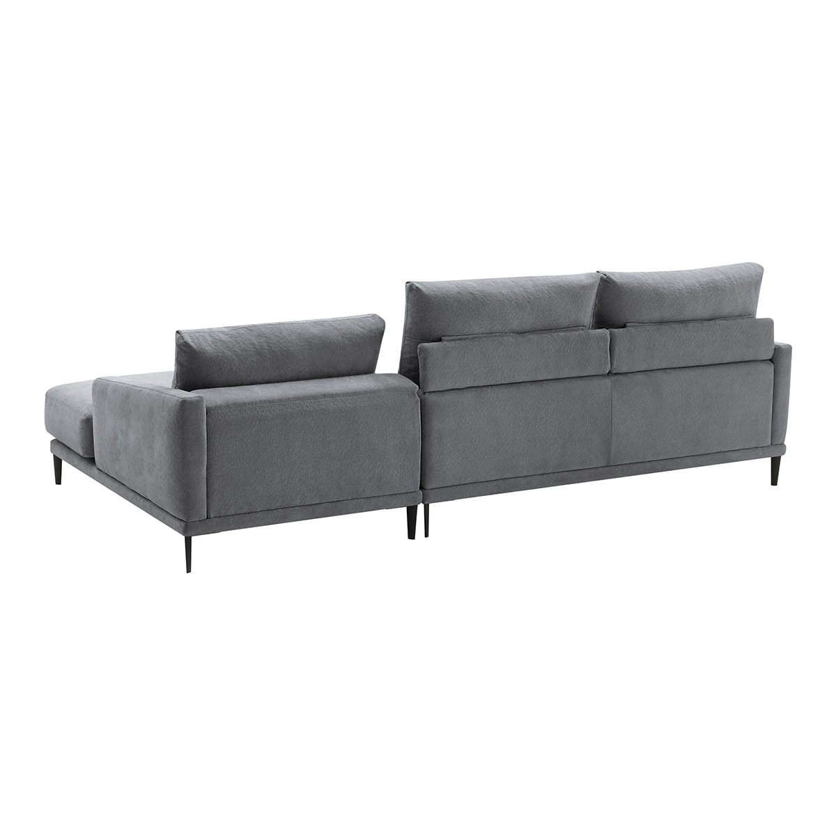 Sofá de 5 plazas con chaiselongue derecha mezcla algodón Harvey El Corte Inglés Gris cerúleo-3