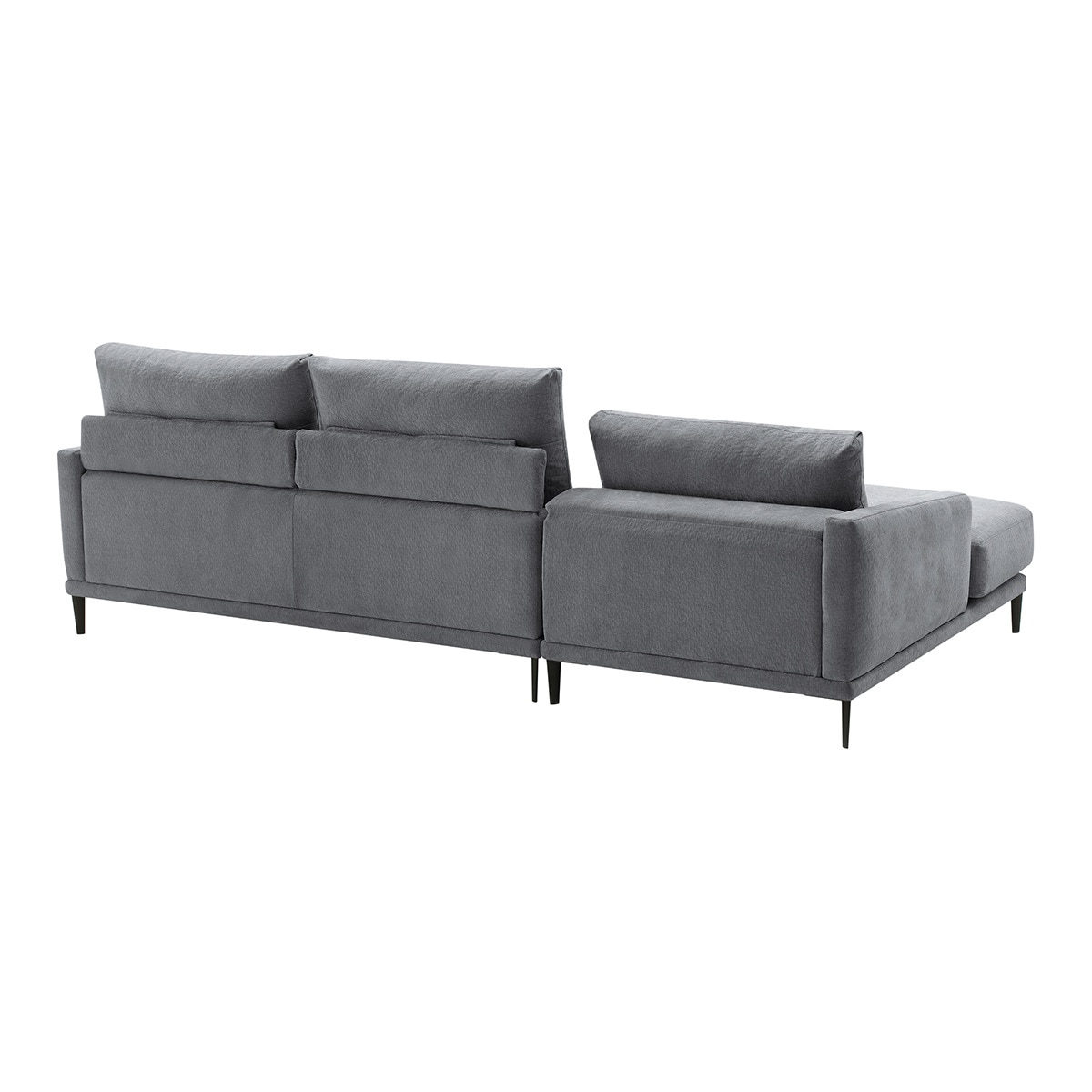 Sofá de 5 plazas con chaise longue izquierda mezcla algodón Harvey El Corte Inglés Gris cerúleo-3