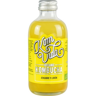 Organic kombucha con jengibre y limón ecológica botella 250 ml - Komvida