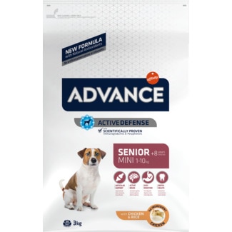 Ração para Cão Mini 8+ com Galinha e Arroz embalagem 3 kg - Advance