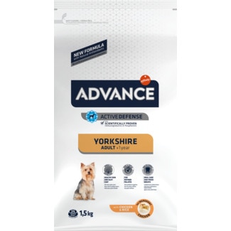 Ração para Cão Yorkshire Terrier Adulto +8 Meses com Galinha e Arroz embalagem 1,5 kg - Advance