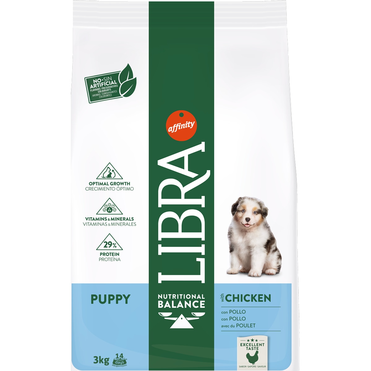Ração para Cão Puppy com Frango e Arroz embalagem 3 kg