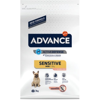Ração para Cão Mini Sensível Menos 10 Kg com Salmão e Arroz embalagem 3 kg - Advance