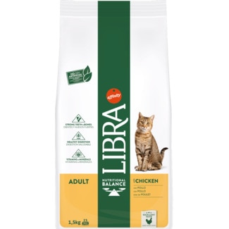 Ração para Gato Adult com Frango e Arroz embalagem 1,5 kg - Libra