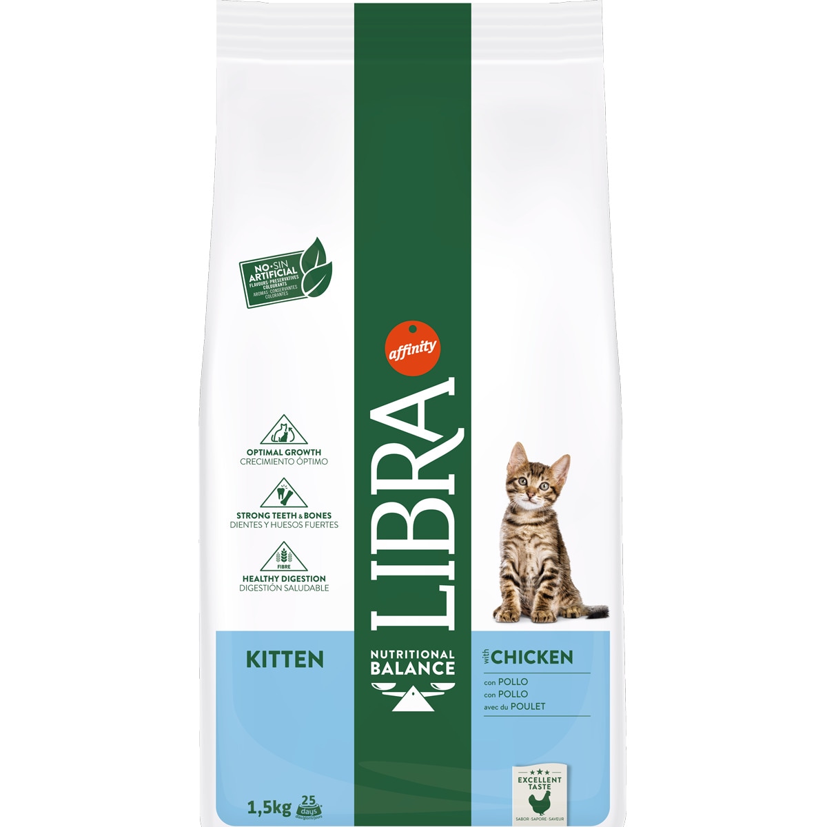 Ração para Gato Kitten com Frango e Arroz embalagem 1,5 kg