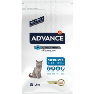Ração para Gato Esterilizado Adulto 1 a 10 Anos com Peru e Cevada embalagem 1,5 kg - Advance