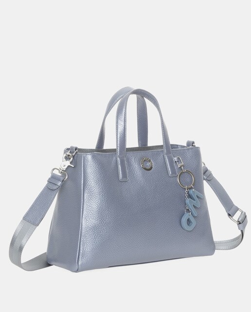 Tote mediano Mandarina Duck de piel de becerro en azul metalizado · Mandarina  Duck · El Corte Inglés