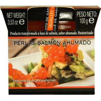 Pérolas de Salmão Fumado frasco 100 g - Cataliment