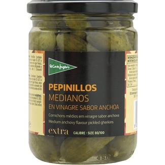pepinillos medianos en vinagre sabor anchoa envase 225 g neto escurrido - El Corte Ingles