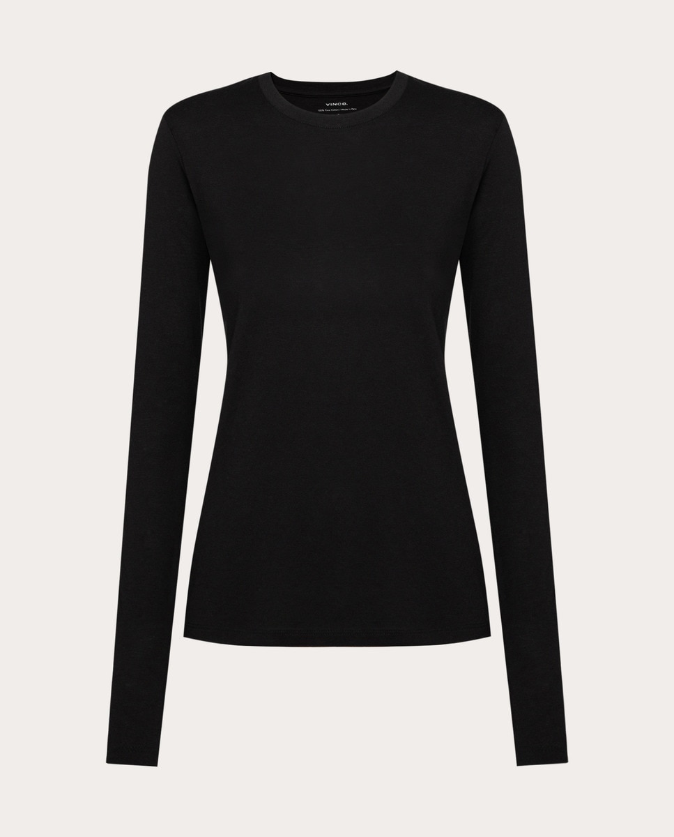 Camiseta de algodón Negro-1