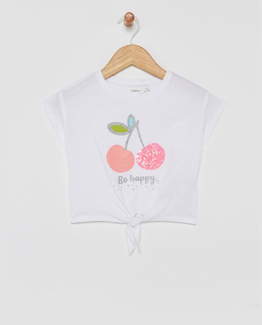Camiseta de niña posicional nudo