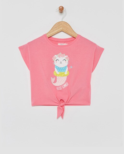 Camiseta de niña posicional nudo